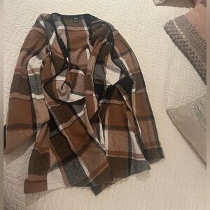 SHEIN Plaid Brown and Black Women's Cardigan